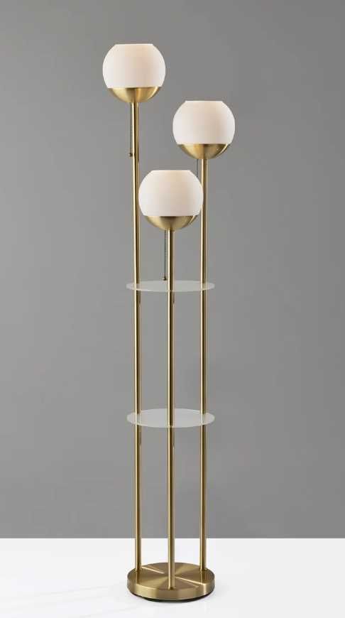 Adesso® Bianca Antique Brass Shelf Floor Lamp-3