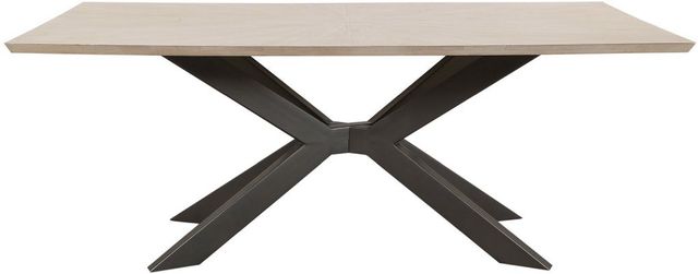 Parker House® Crossings Monaco Weathered Blanc Rectangular Dining Table with Black Base -2