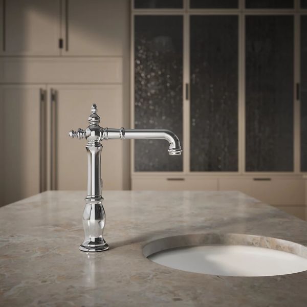 KOHLER® Artifacts® Polished Chrome Single-Handle Bar Sink Faucet-4