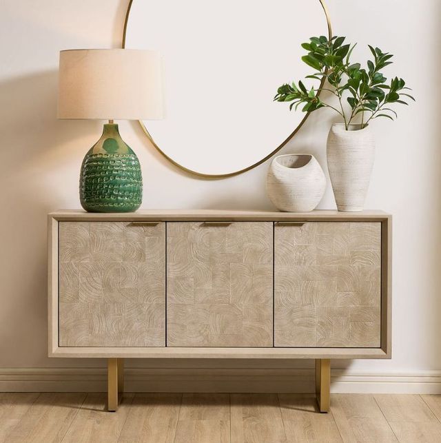 Uttermost® Maeva Natural 3-Door Light Wood Cabinet-1
