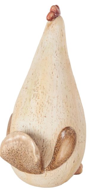 Deco Marche Cream Rooster Standing Decorative Garden Sculpture with Red Accents-2