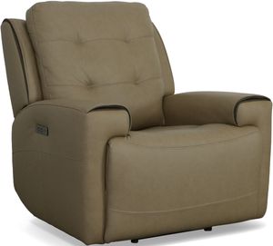 Flexsteel® Iris Khaki Power Recliner with Power Headrest