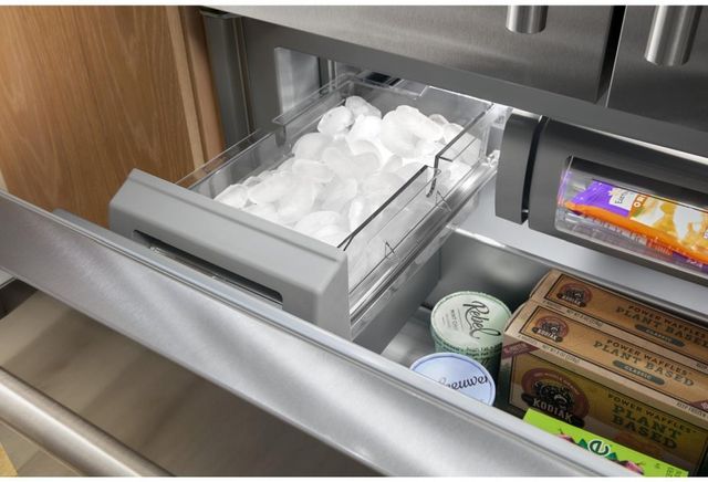KitchenAid® 36” 20.9 Cu. Ft. PrintShield™ Stainless Steel Left Hinge Built In Bottom Freezer Refrigerator-3