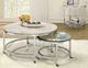 Furniture of America® Shauna Beige End Table with Chrome Base-1