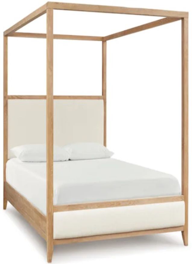 Bassett® Furniture Courtland Beige/White King Upholstered Canopy Bed-0
