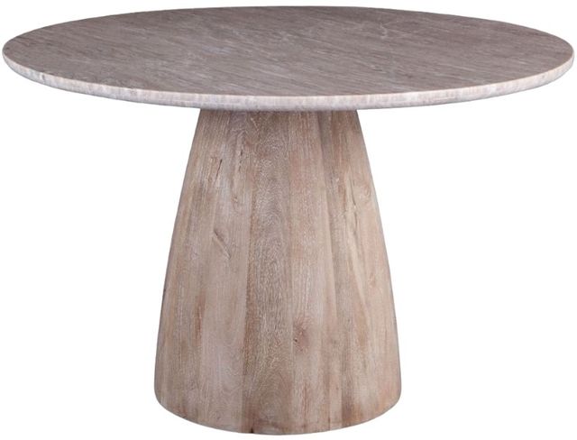 Home Trends & Design Palm Springs Brown Dining Table with White Wash Base-0