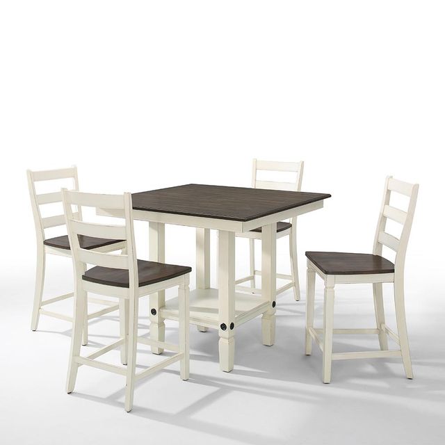 Intercon Glennwood Rubbed White/Charcoal Counter Stool-1