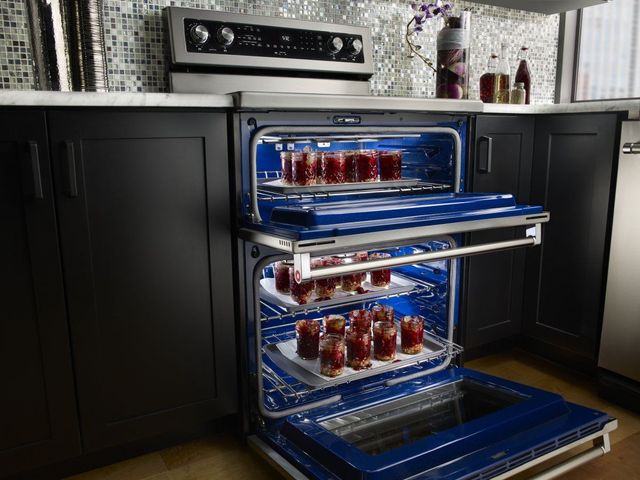 KitchenAid® 30" Stainless Steel Freestanding Electric Double Oven Range-7