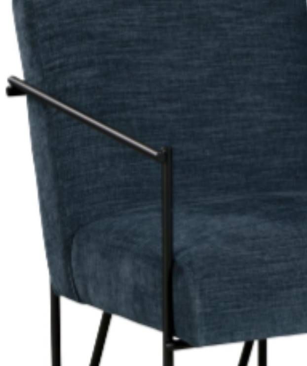Nest Home Collections Seth Black Iron/Devotion Denim Dining Chair-1