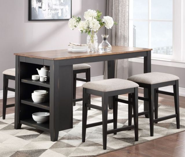 Winners Only® Woodbridge Ebony/Gray Backless Bar Stool-1