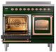Ilve® Nostalgie II Noblesse 40'' Emerald Green Pro Style Induction Range with Copper Trim-3