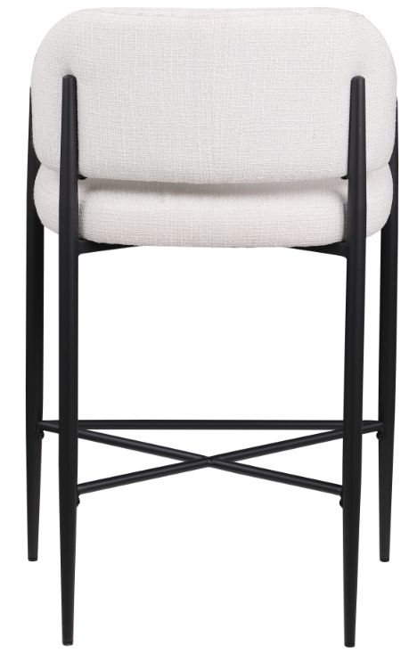 Meridian Furniture Dame Cream/Black Upholstered Counter Stool-3