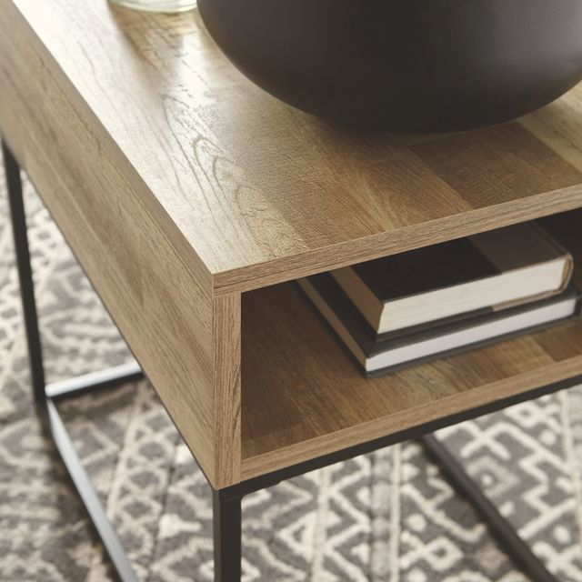 Signature Design by Ashley® Gerdanet Natural End Table with Black Base-3