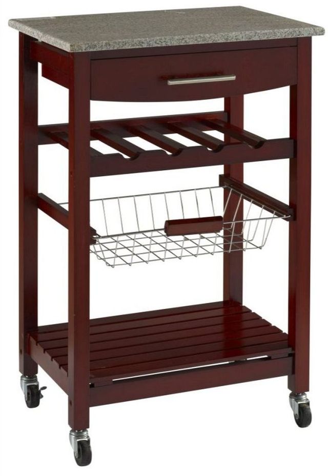 Linon Zoey Wenge Kitchen Island with Granite Top-0