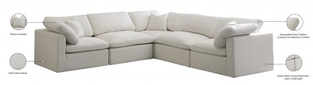 Meridian Furniture Plush 5-Piece Cream 105" Curved Sectional-3