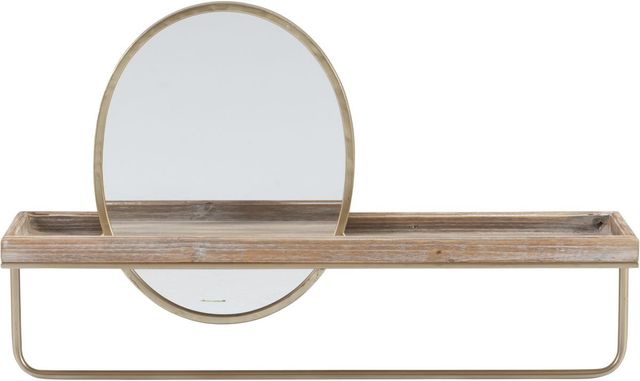 Linon Opal Gold/Natural Wall Shelf-2