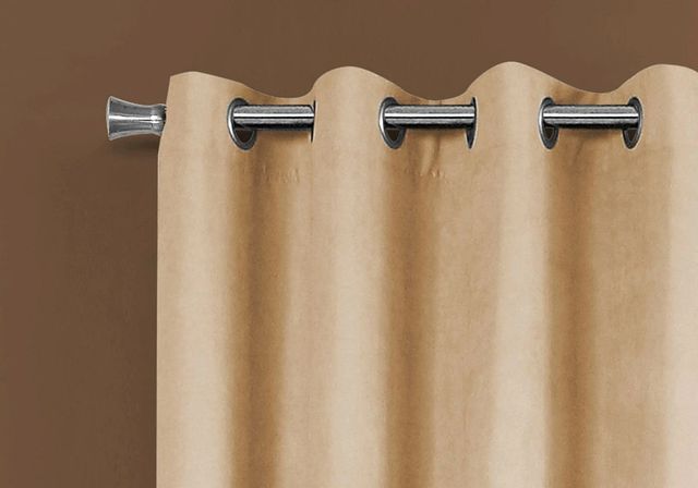 Monarch Specialties Inc. 2-Piece Beige 54" x 95" Room Darkening Curtain Panel Set-4