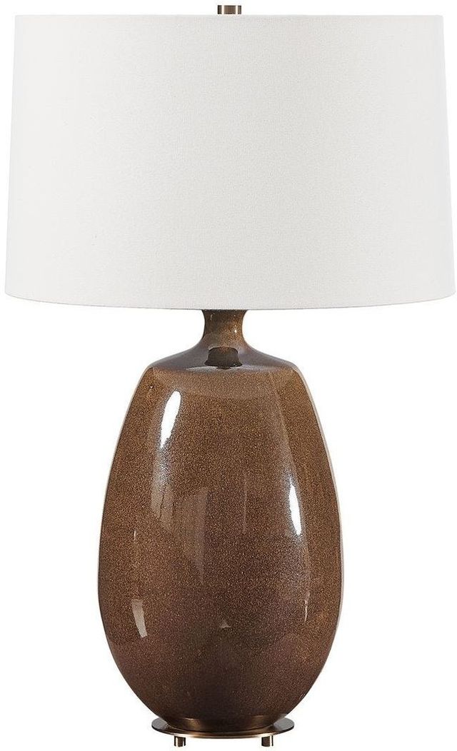 Uttermost® Vinson Glossy Brown Table Lamp-0