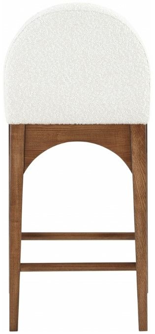 Meridian Furniture Waldorf Cream/Walnut Brown Boucle Counter Stool-3