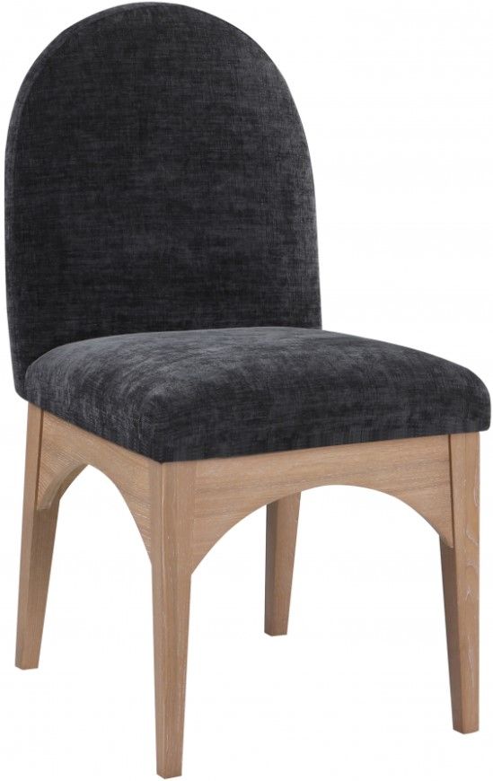 Meridian Furniture Waldorf Black/Natural Chenille Upholstered Dining Chair-0