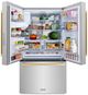 ZLINE Autograph Edition 36" 28.9 Cu. Ft. Stainless Steel Freestanding French Door Refrigerator with Dual Ice Maker and Champagne Bronze Modern Handle-3