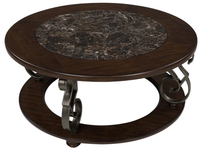 Signature Design by Ashley® Frallyn Dark Brown Round Cocktail Table-2