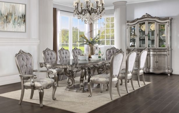 ACME Furniture Ariadne 2-Piece Antique Platinum/Beige Side Chair Set-1