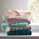 Olliix by Madison Park Blush Ruched Fur Throw-3