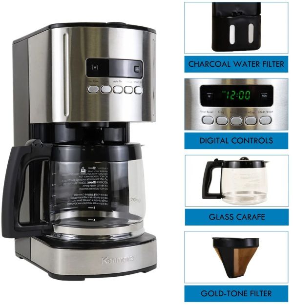 Kenmore® 12 Cup Black and Stainless Steel Aroma Control Countertop Coffee Maker-3