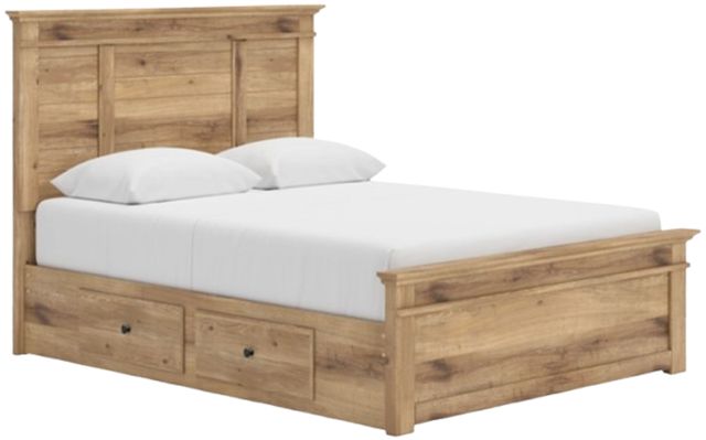 Signature Design by Ashley® Makidern Tan Queen Panel Bed with 6-Drawer Storage-0