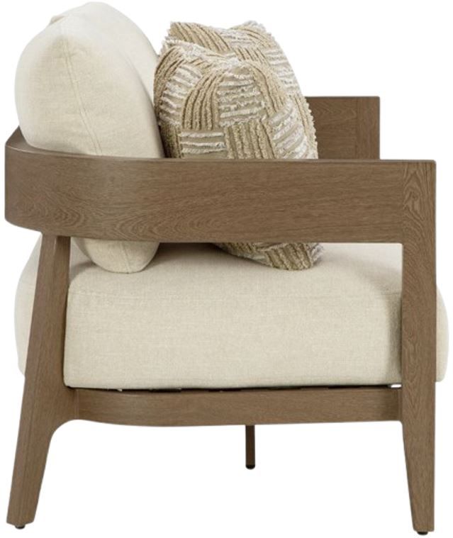 Signature Design by Ashley® Serene Bay Dark Brown/White Aluminum/Nuvella Outdoor Loveseat-2