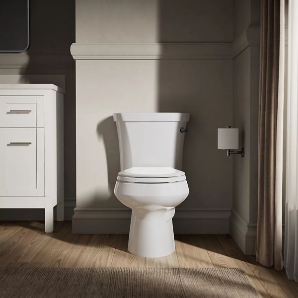KOHLER® Wellworth® White 2-Piece 29" Round-Front Right-Hand Trip Toilet, 1.28 Gpf-3