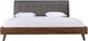 Mazin Furniture Fletcher Gray/Faux Walnut Queen Upholstered Platform Bed-1