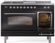 Ilve® Nostalgie II Series 48" Glossy Black Pro Style Dual Fuel Range-3