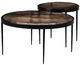 Four Hands Yoko 2-Piece Smoked Brown Nesting Table Set with Matte Black Base-1