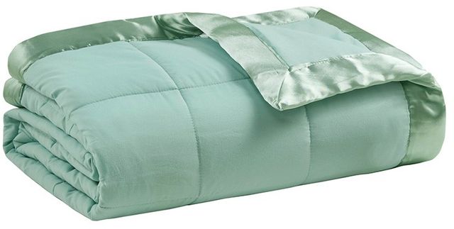 Olliix by Madison Park Seafoam All Season Hypoallergenic Microfiber Down Alternative Full/Queen Windom Blanket-0