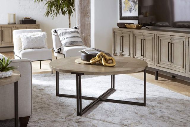 aspenhome® Zander Ancient Stone Round Cocktail Table-3