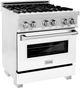 ZLINE Legacy 30" Satin Stainless Steel Pro Style Dual Fuel Range with White Matte Door and Griddle-0