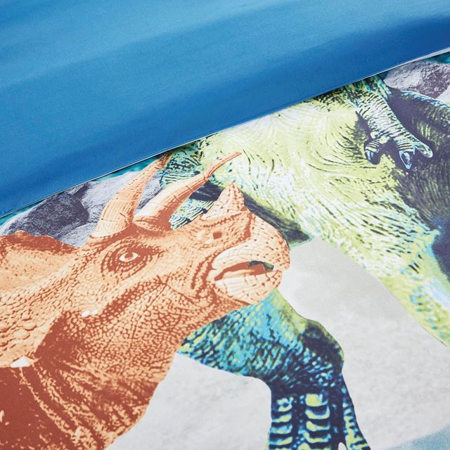 Olliix by Mi Zone Kids Tucker Dinosaur Printed Blue Full/Queen Comforter Set-4