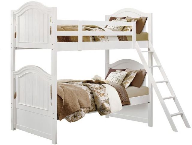 Homelegance® Clementine White Twin/Twin Bunk Bed-0