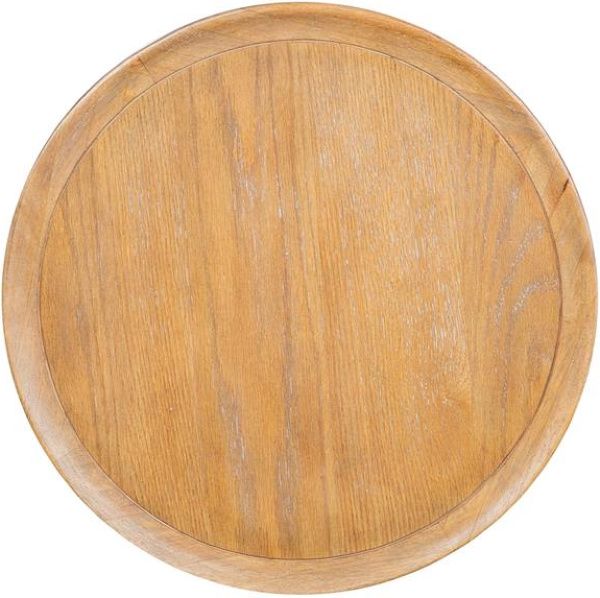 Magnussen Home® Lindon Belgian Wheat Round Pedestal Accent End Table-2