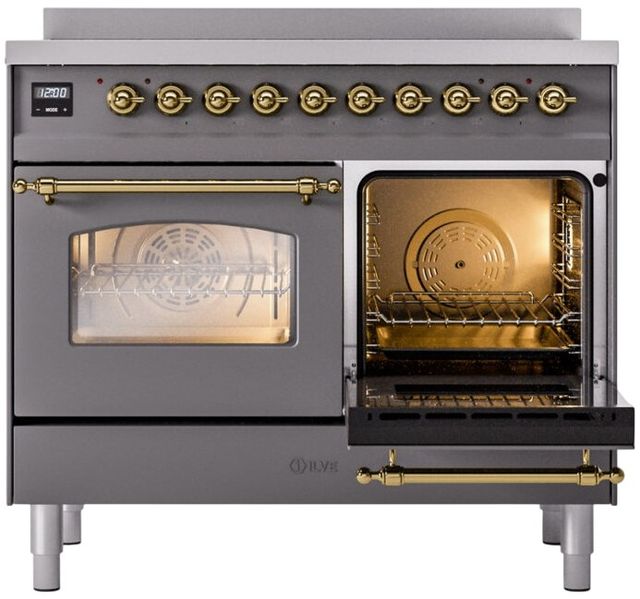 Ilve® Nostalgie II Series 40" Matte Graphite Pro Style Induction Range-3