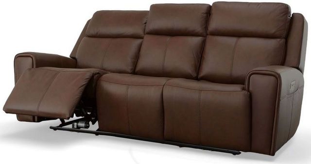 Flexsteel® Barnett Timber Power Reclining Sofa with Power Headrests and Lumbar-2
