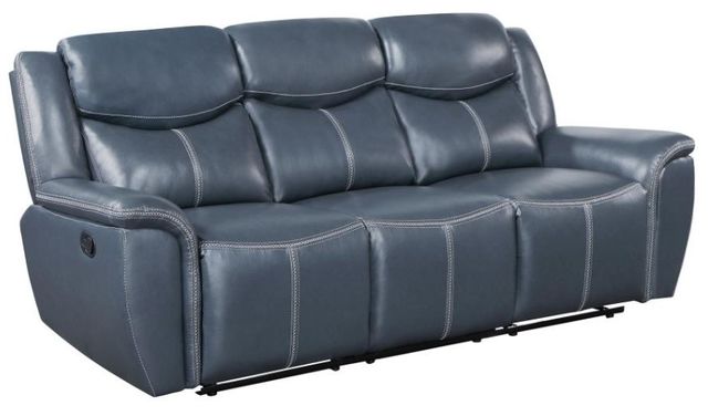 Coaster® Sloane 3-Piece Blue Upholstered Manual Reclining Living Room Set-1
