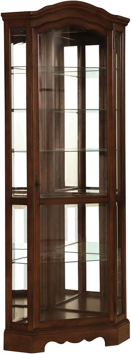 Coaster® Burnished Brown 6-Shelf Corner Curio Cabinet-1