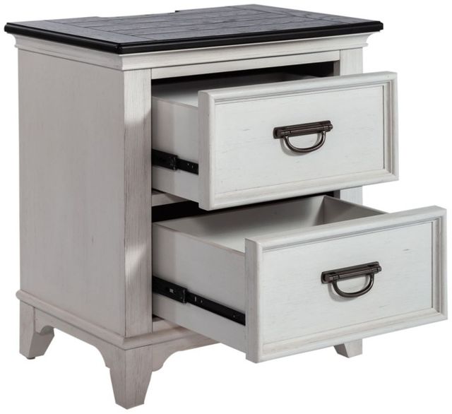 Liberty Furniture Allyson Park Charcoal/Wirebrushed White Nightstand with Charging Station-3