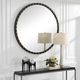 Uttermost® Sele Matte Black Oversized Round Mirror-2