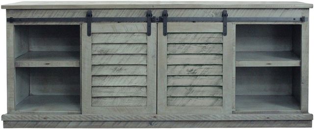 American Heartland Manufacturing Rustic 32" Light Blue Provincial Shutter TV Stand-0