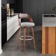 Armen Living Julius Gray/Walnut Swivel Bar Stool-1