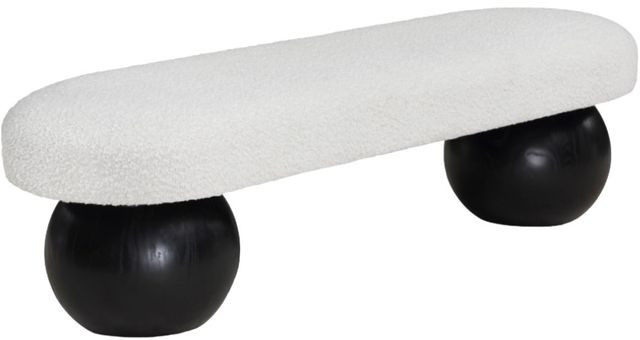 Meridian Furniture Bowie Cream/Black Bench-0